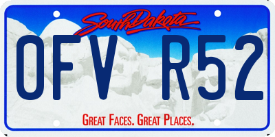SD license plate 0FVR52