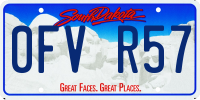 SD license plate 0FVR57