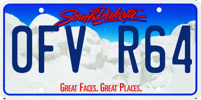 SD license plate 0FVR64