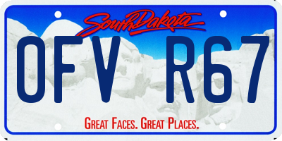 SD license plate 0FVR67