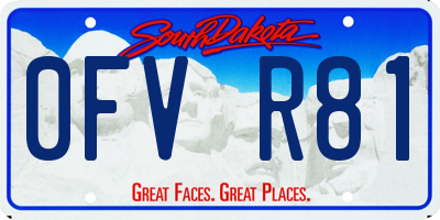 SD license plate 0FVR81