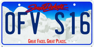 SD license plate 0FVS16