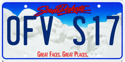 SD license plate 0FVS17