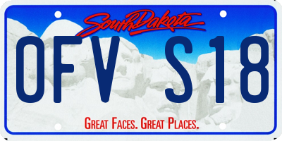 SD license plate 0FVS18
