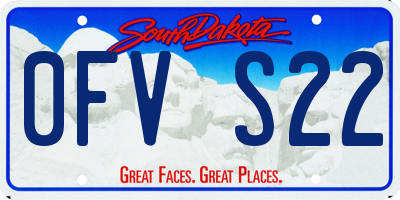 SD license plate 0FVS22
