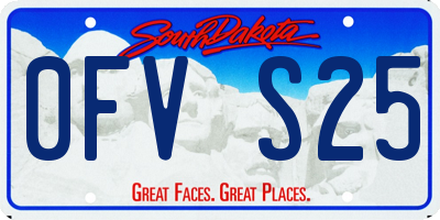 SD license plate 0FVS25