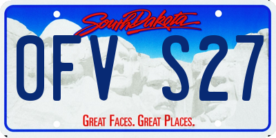 SD license plate 0FVS27