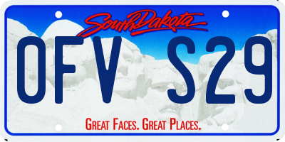 SD license plate 0FVS29