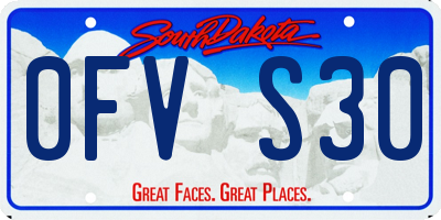 SD license plate 0FVS30