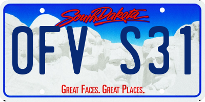 SD license plate 0FVS31