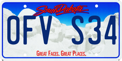 SD license plate 0FVS34