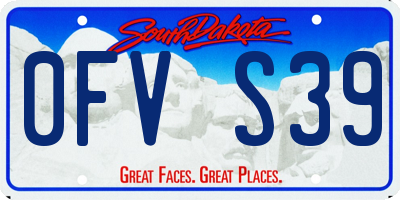SD license plate 0FVS39