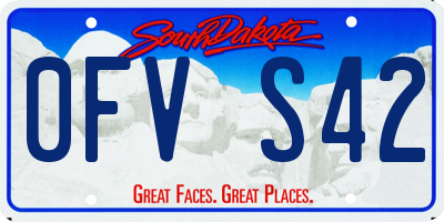 SD license plate 0FVS42