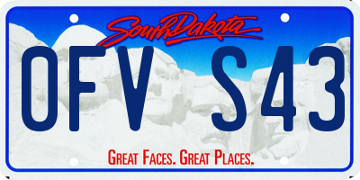 SD license plate 0FVS43