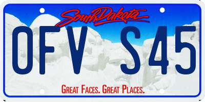 SD license plate 0FVS45