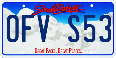 SD license plate 0FVS53