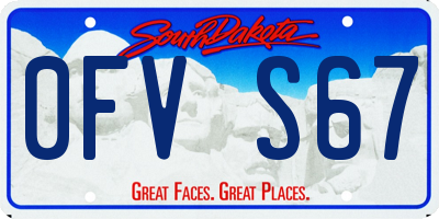 SD license plate 0FVS67