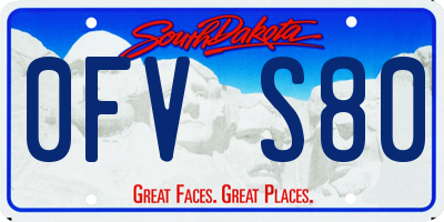 SD license plate 0FVS80