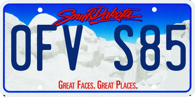 SD license plate 0FVS85