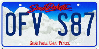 SD license plate 0FVS87