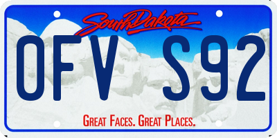 SD license plate 0FVS92