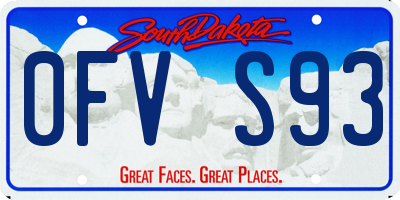 SD license plate 0FVS93
