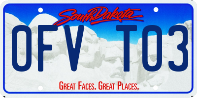SD license plate 0FVT03
