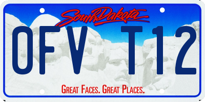 SD license plate 0FVT12