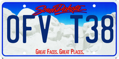 SD license plate 0FVT38
