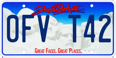 SD license plate 0FVT42
