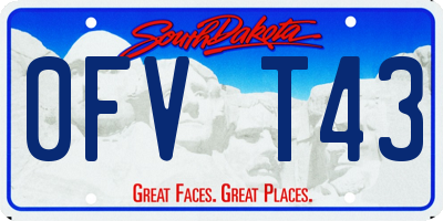 SD license plate 0FVT43