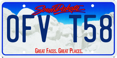 SD license plate 0FVT58