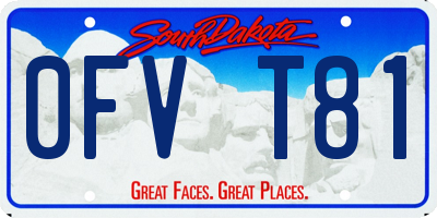 SD license plate 0FVT81