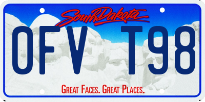 SD license plate 0FVT98