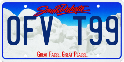 SD license plate 0FVT99