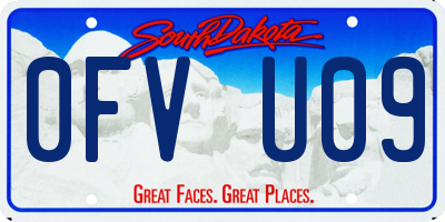 SD license plate 0FVU09