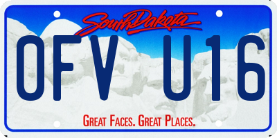 SD license plate 0FVU16