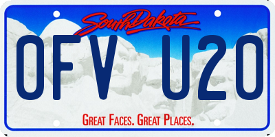 SD license plate 0FVU20