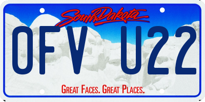 SD license plate 0FVU22