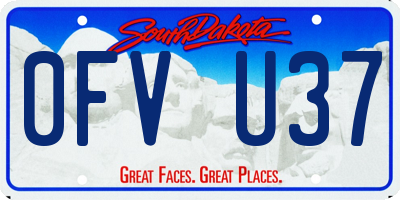 SD license plate 0FVU37