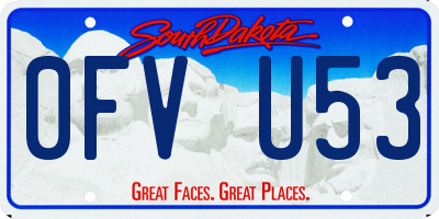 SD license plate 0FVU53