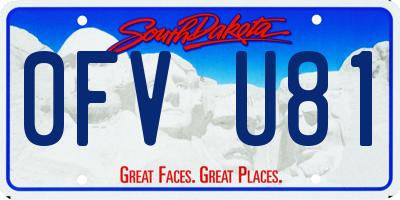 SD license plate 0FVU81