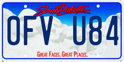 SD license plate 0FVU84