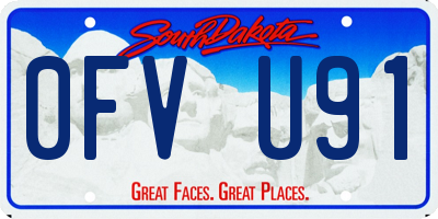 SD license plate 0FVU91