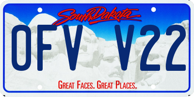SD license plate 0FVV22