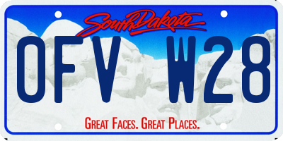 SD license plate 0FVW28
