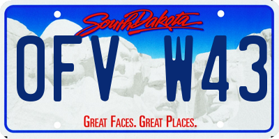 SD license plate 0FVW43