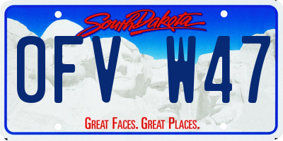 SD license plate 0FVW47