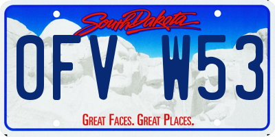 SD license plate 0FVW53