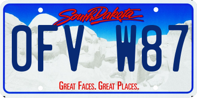 SD license plate 0FVW87